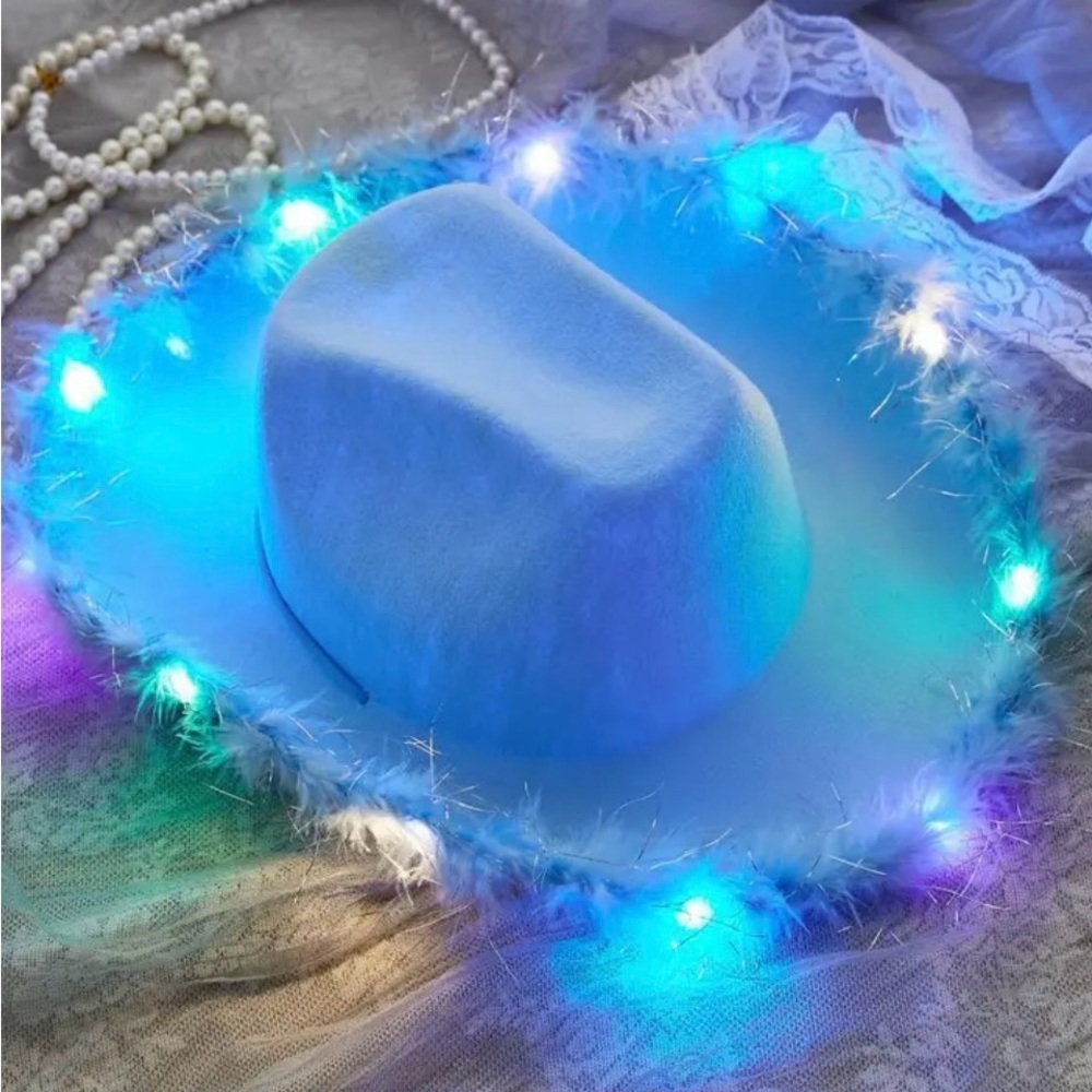 💥Light-Up Blue Cowboy Hat - Picture 3 of 4